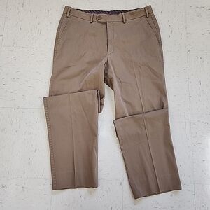 Hiltl Men's Parma Essential Cotton Stretch Chino Pants Dark Khaki Size 34 x 30